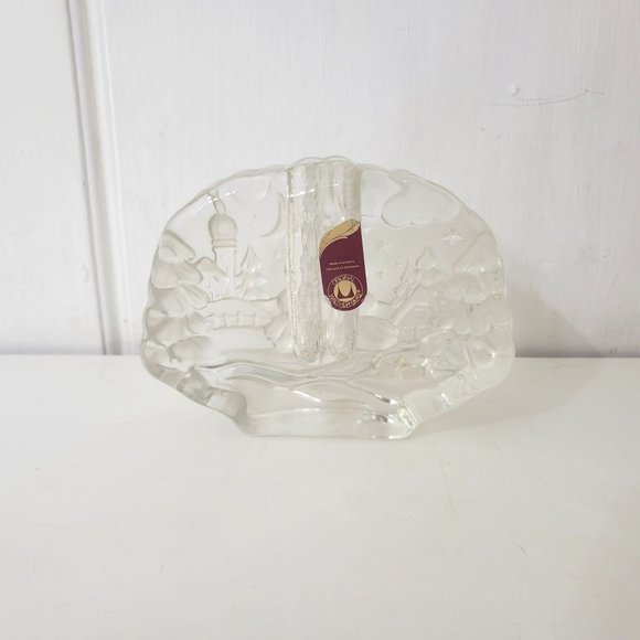 Walther Glas German Glass Candleholder with Pine Trees - Picture 2 of 7